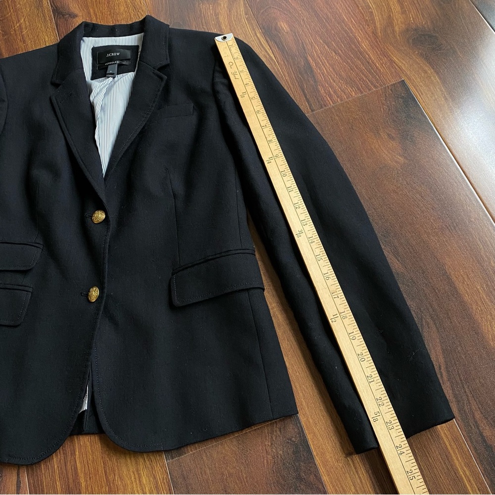J. Crew Black Wool Blazer with Gold Buttons - Picture 7 of 9